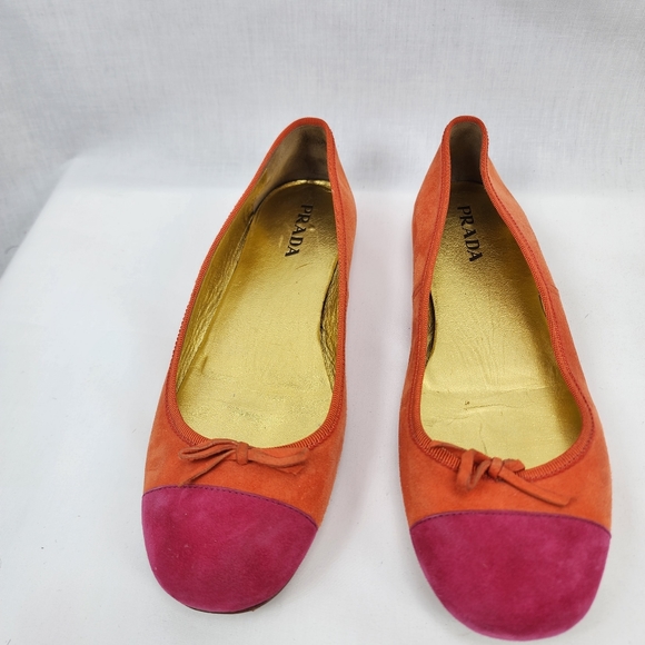 Prada Capsule Collection Pink Color Block Flat Prada Size 37.5 US 7.5 - Picture 3 of 8